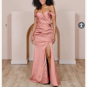 NWT REVELRY SATIN DRESS SIZE 24 COLOR DESERT ROSE